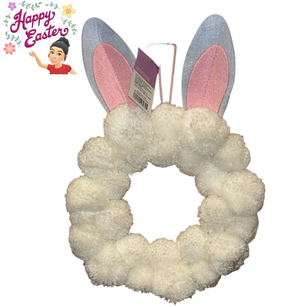Spritz Easter Bunny Door Wreath 9.25"L  x 12.25"H Indoor Decoration